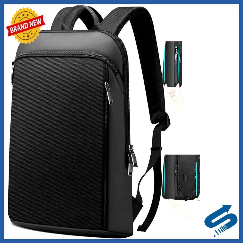 Slim Expandable Laptop Backpack Anti Theft Business Travel USB Daypack